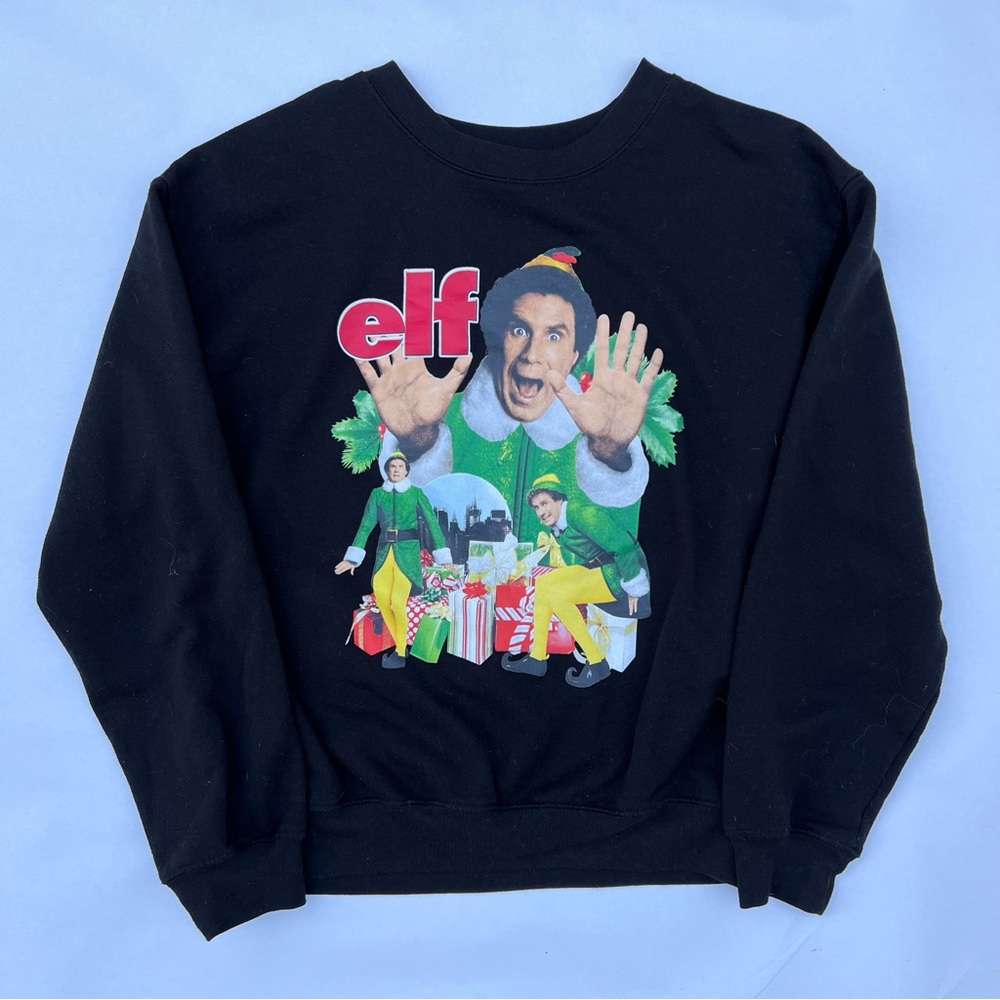 Womens‎ The Movie elf Christmas crew neck sweatshirt size medium 7-9